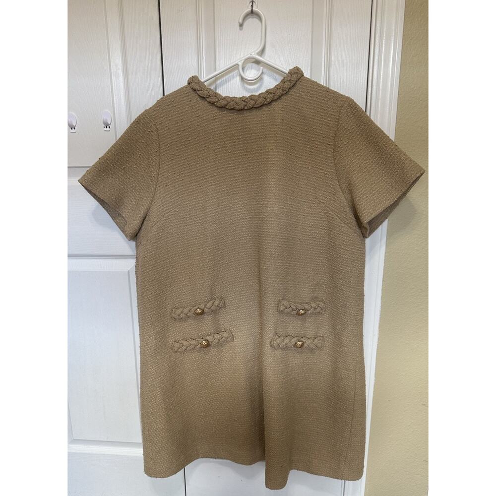 Tuckernuck Short Sleeve Tweed Jackie Dress Gold Buttons 3XL Preppy Classic
